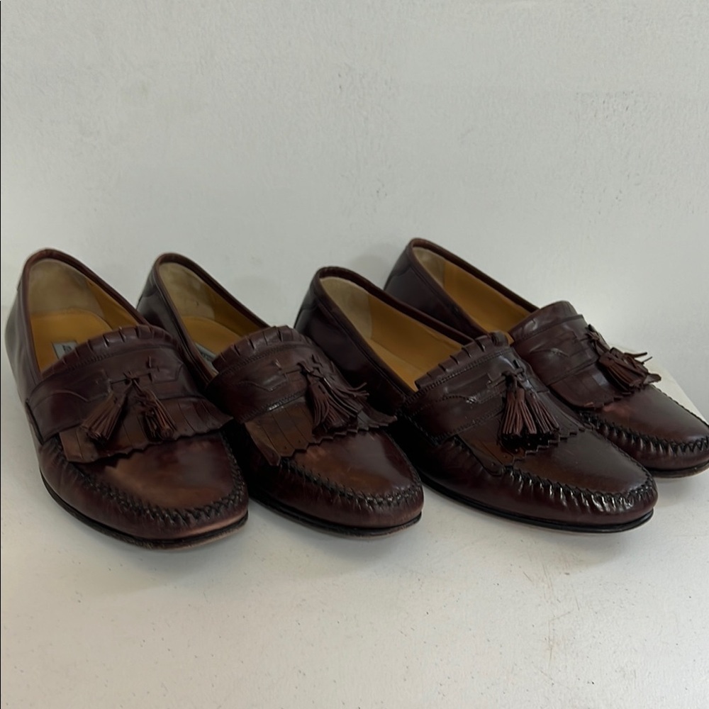 VTG Johnston & Murphy Brown Leather Loafers with Moccasin stitching 2 pr 11W